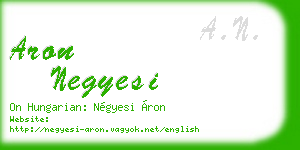 aron negyesi business card